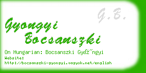 gyongyi bocsanszki business card